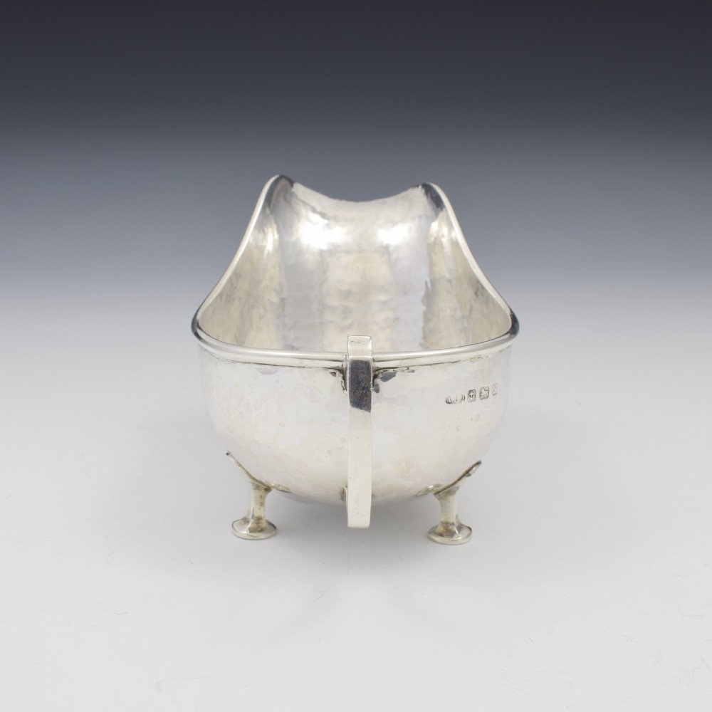 Art & Crafts A. E. Jones Planished Silver Sauce Boat  View VIII