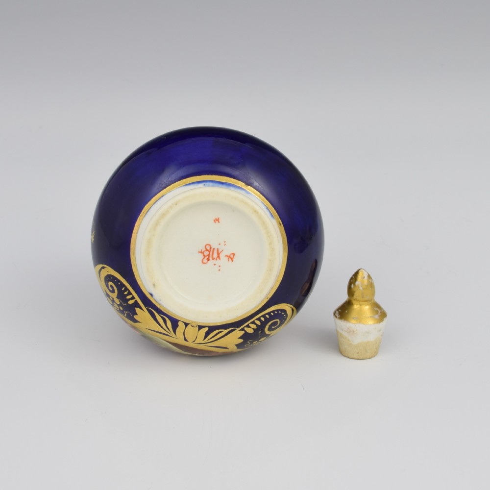 Georgian Derby Porcelain Scent Bottle Landscape View c.1815 View V
