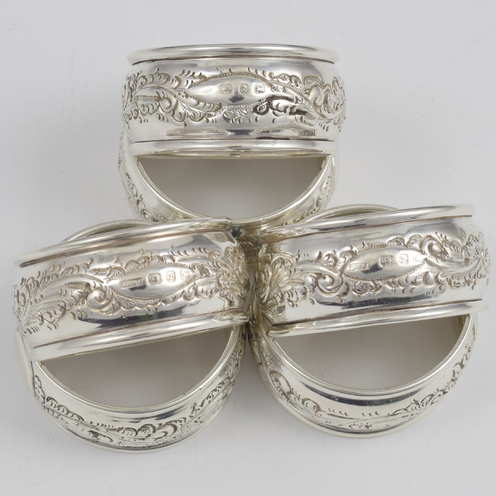 Victorian Cased Set Of Six Silver Napkin Rings View IV