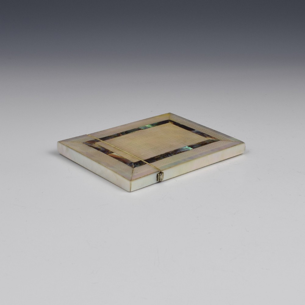 Fine Victorian Engraved Mother Of Pearl, Silver & Abalone Card Case View VI