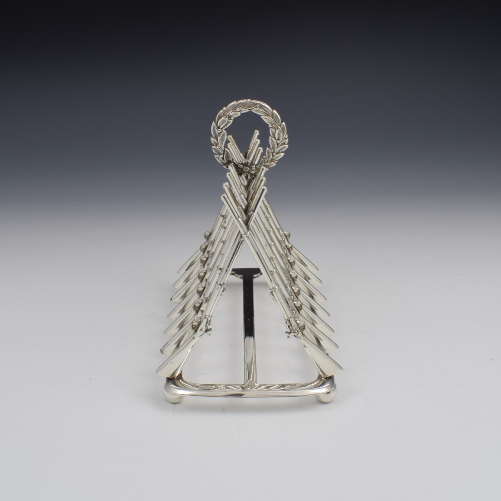 Rare Victorian Silver Plated Rifle Toast Rack Registered Design 1871 View II