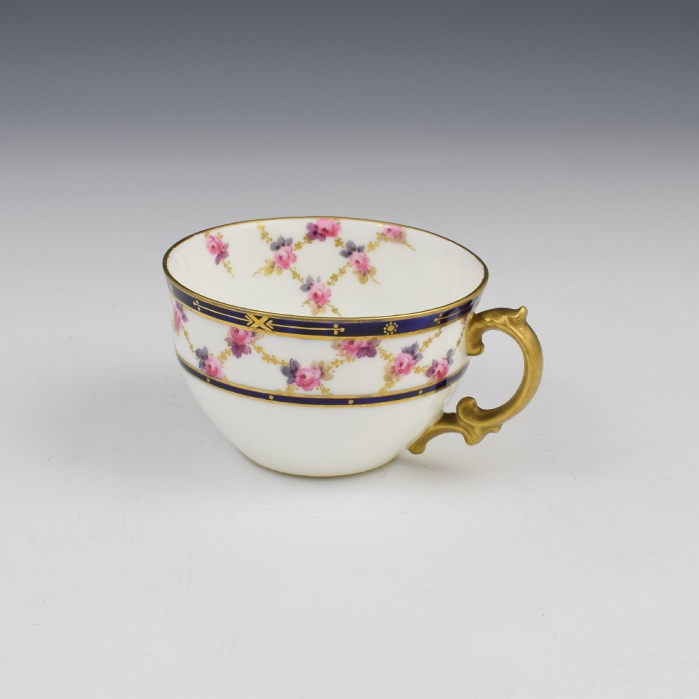 Fine Victorian Royal Crown Derby Porcelain Tea Cup & Saucer 5648 View III