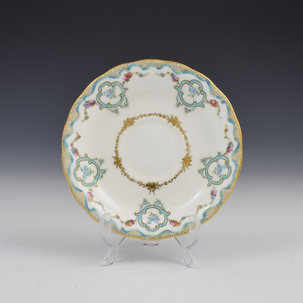 Fine Victorian Royal Crown Derby Porcelain Tea Cup & Saucer View II