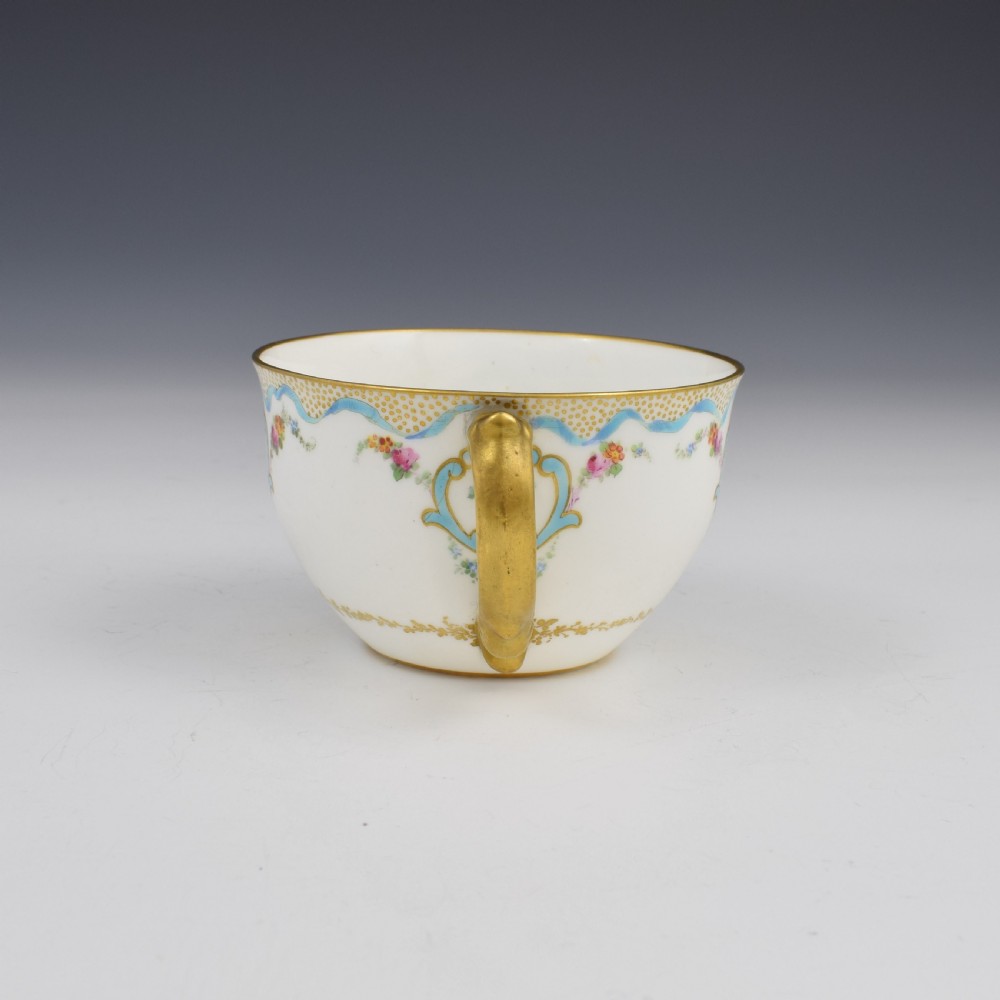 Fine Victorian Royal Crown Derby Porcelain Tea Cup & Saucer View III