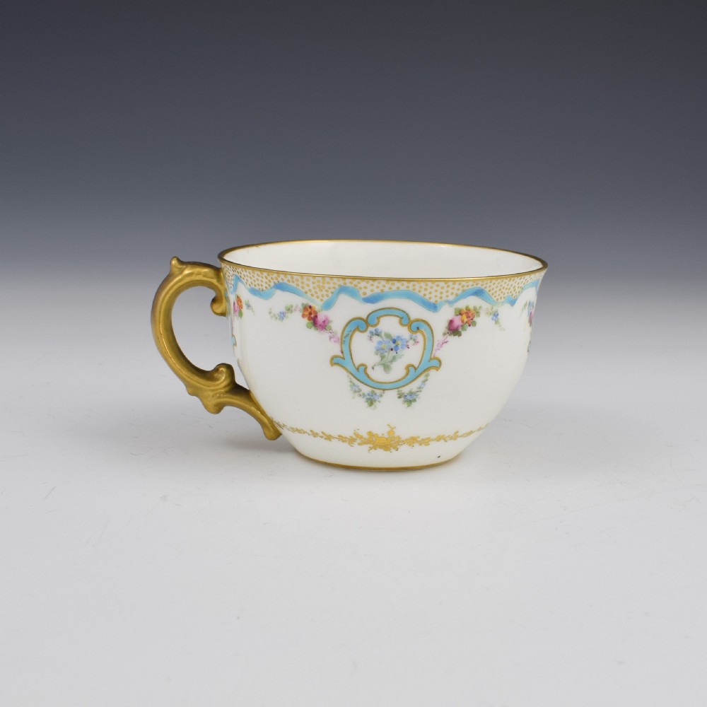 Fine Victorian Royal Crown Derby Porcelain Tea Cup & Saucer View IV