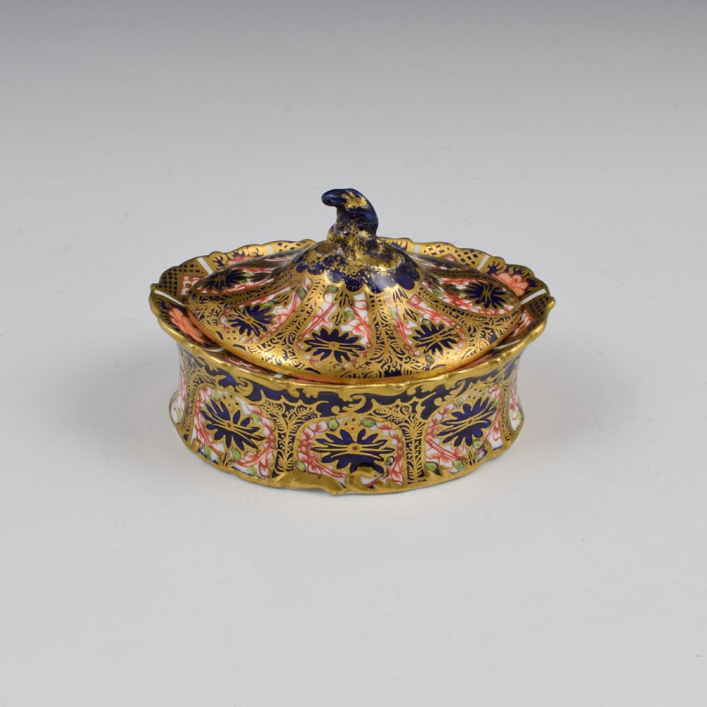 Victorian Royal Crown Derby Imari 1128 Lidded Pot / Trinket Box