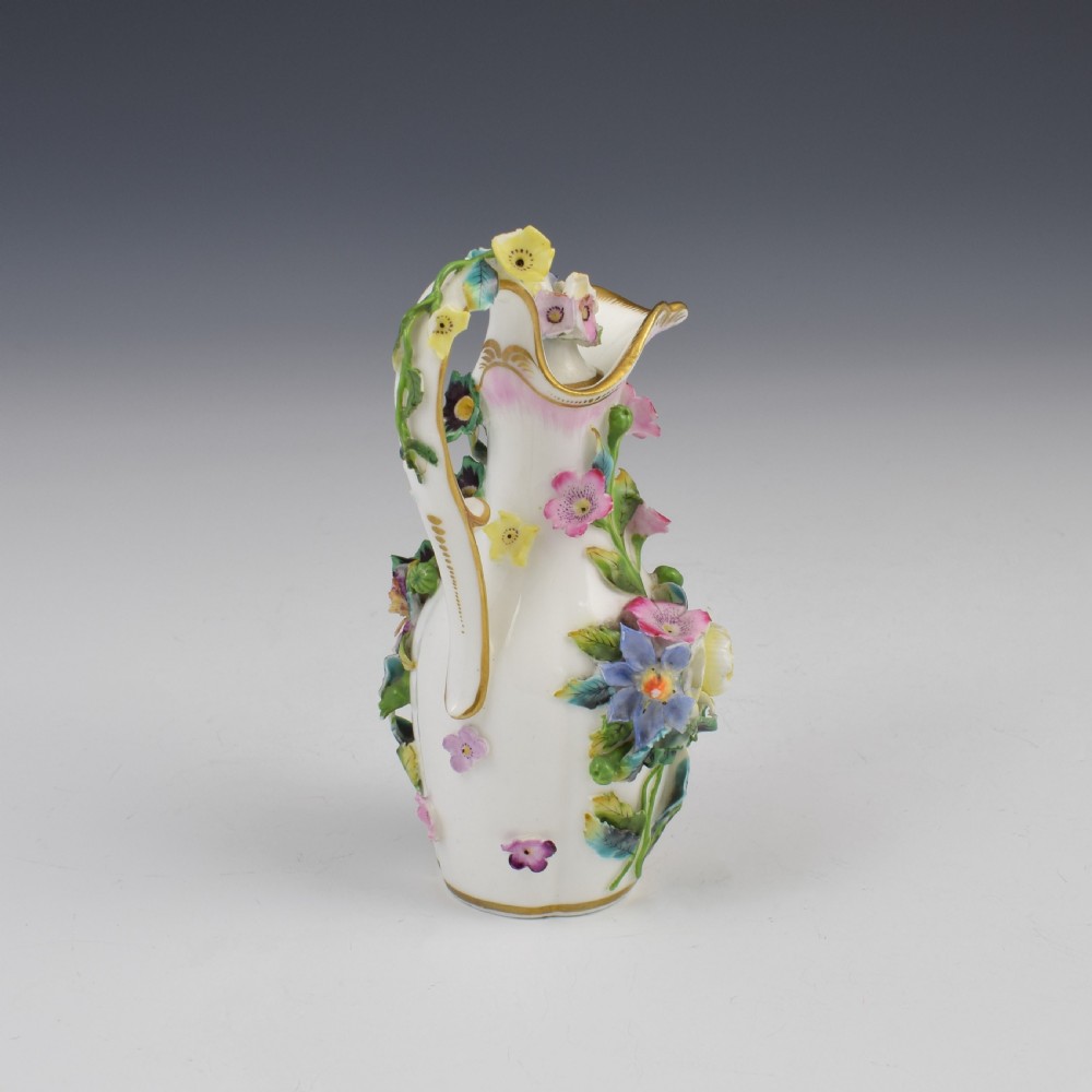 Minton Porcelain Miniature Flower Encrusted Ewer Scent Bottle c.1840 View VI