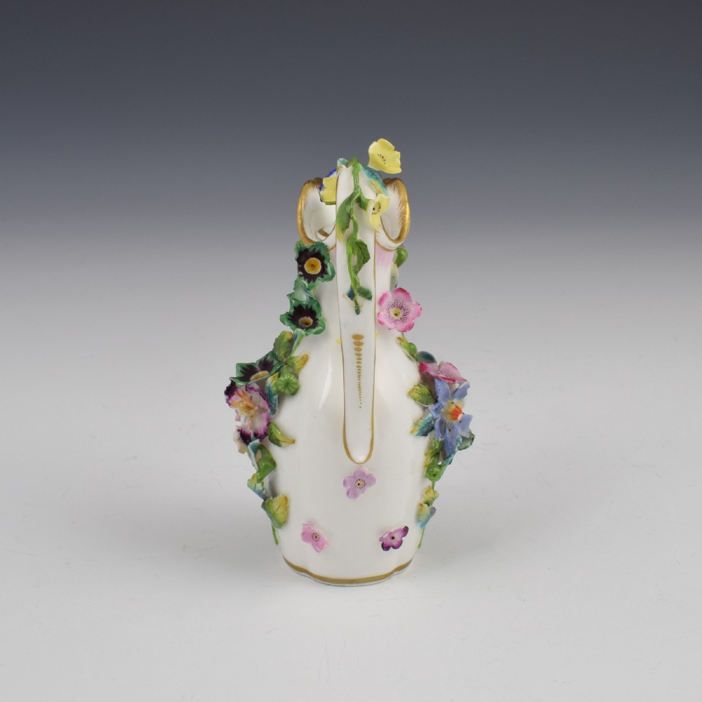 Minton Porcelain Miniature Flower Encrusted Ewer Scent Bottle c.1840 View VII