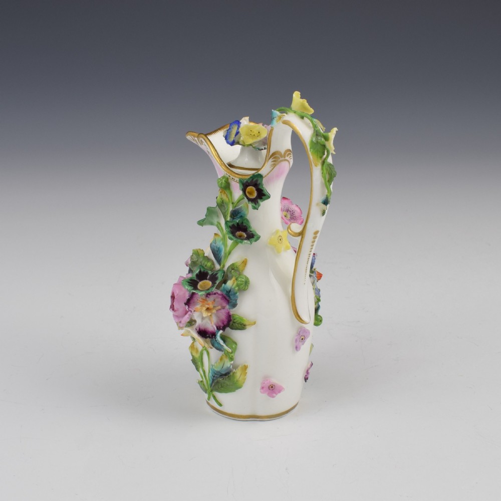 Minton Porcelain Miniature Flower Encrusted Ewer Scent Bottle c.1840 View VIII