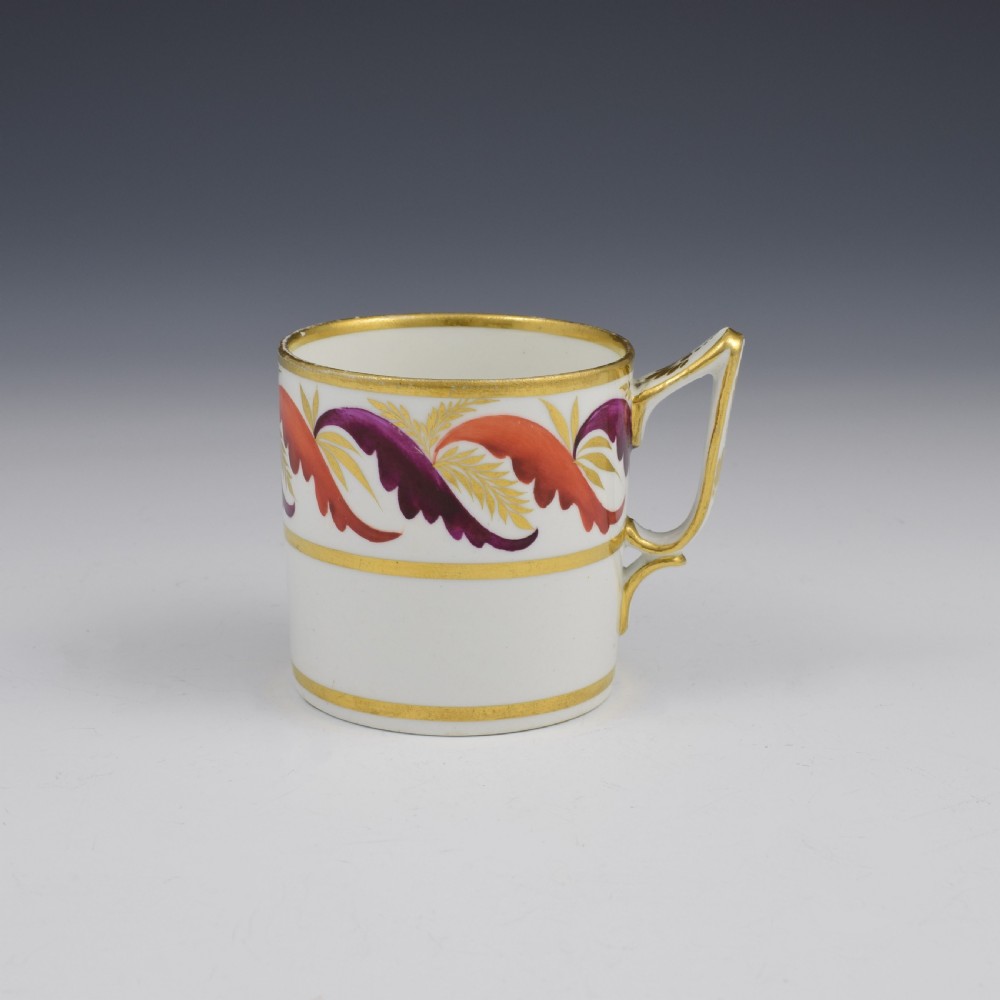 Fine Georgian Derby Porcelain Coffee Can Ear Shape Handle c.1815