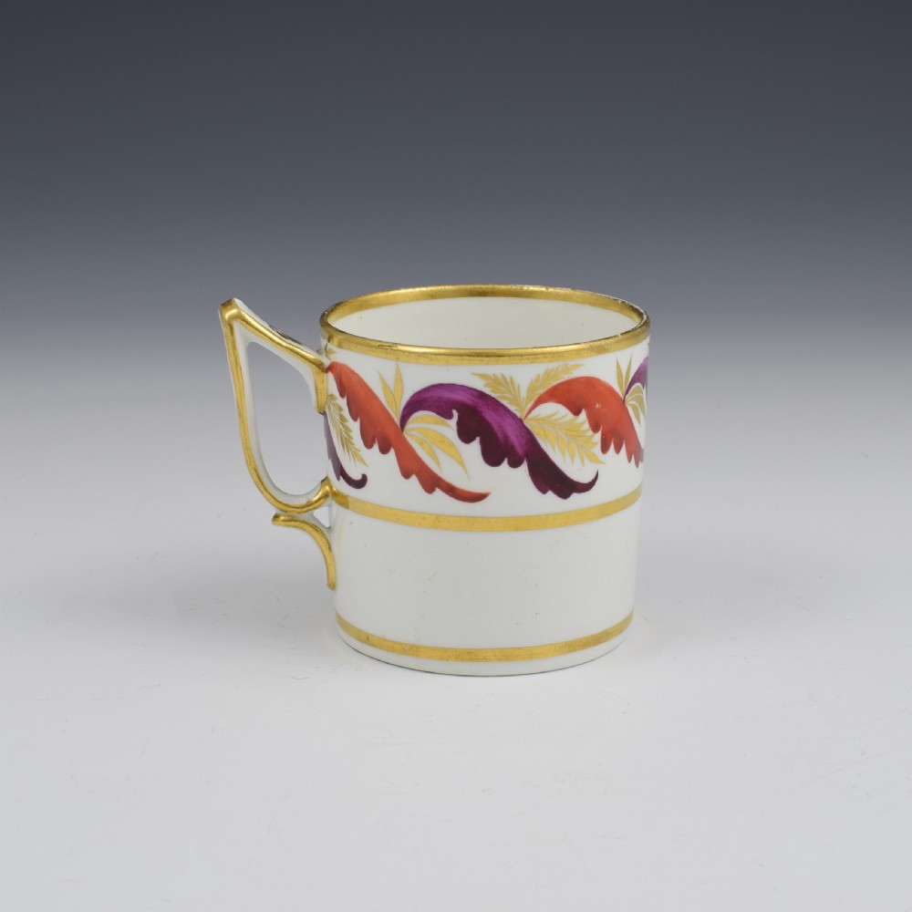 Fine Georgian Derby Porcelain Coffee Can Ear Shape Handle c.1815 View III