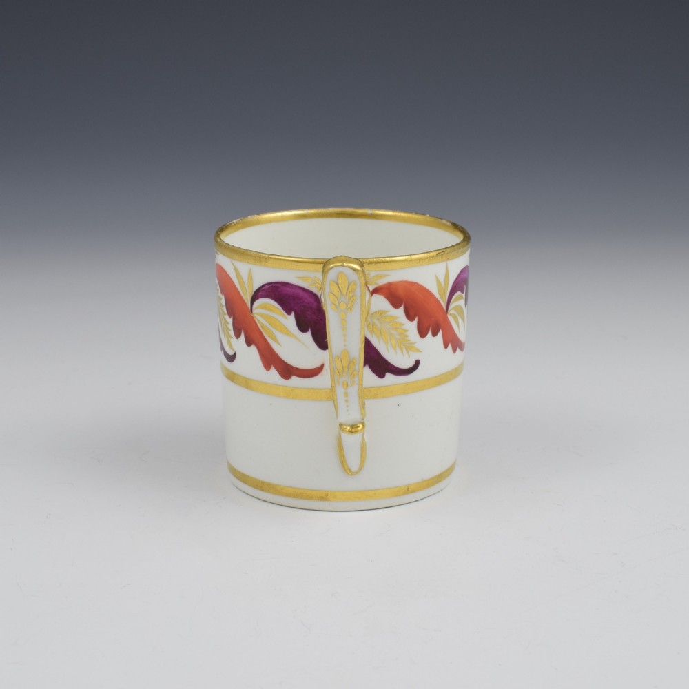 Fine Georgian Derby Porcelain Coffee Can Ear Shape Handle c.1815 View IV