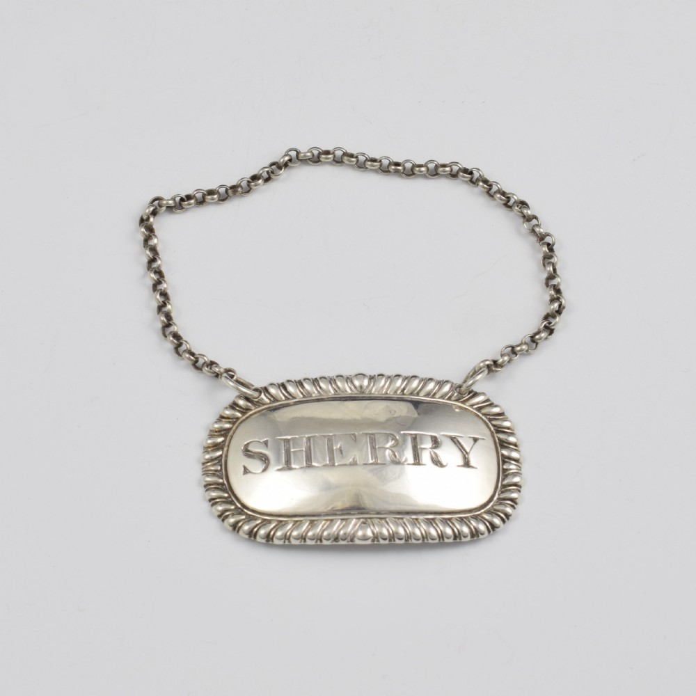 Georgian Scottish Silver Sherry Decanter Wine Label George McHattie Edinburgh c.1820