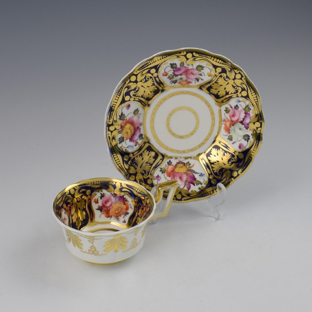 Fine Coalport Antique Shape Porcelain Tea Cup & Saucer Pattern 2/26 c.1825
