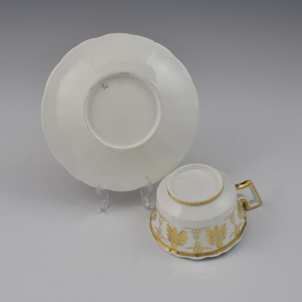 Fine Coalport Antique Shape Porcelain Tea Cup & Saucer Pattern 2/26 c.1825 View X
