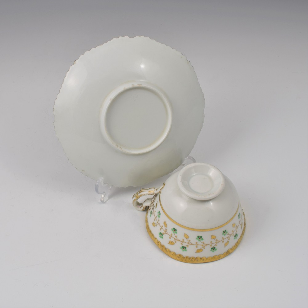 Flight Barr & Barr Worcester Porcelain Gadrooned Tea Cup & Saucer  View VII