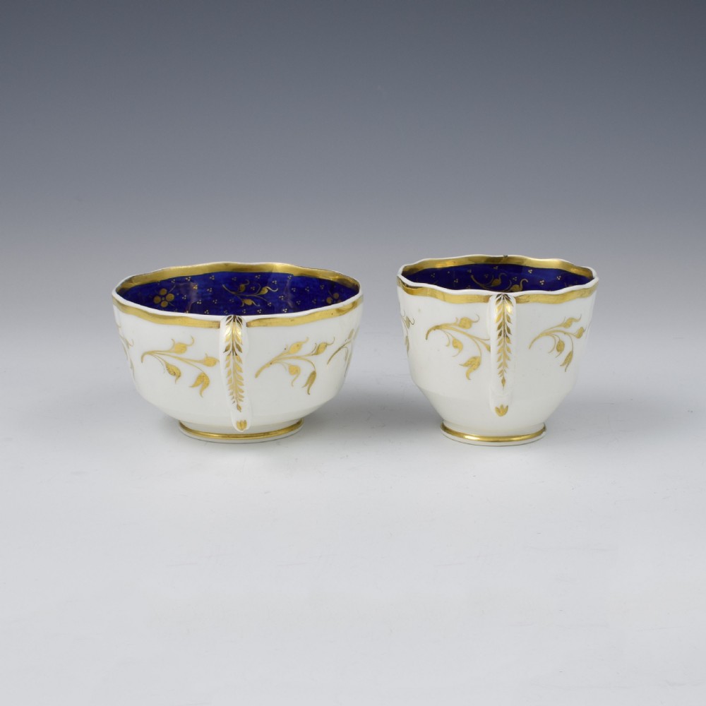 New Hall Porcelain Landscape Cup & Saucer Trio Pattern 3750 c.1830 View V