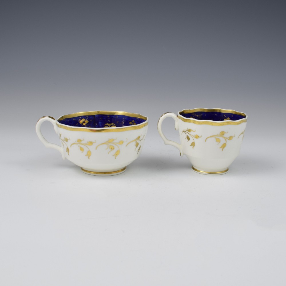 New Hall Porcelain Landscape Cup & Saucer Trio Pattern 3750 c.1830 View VI