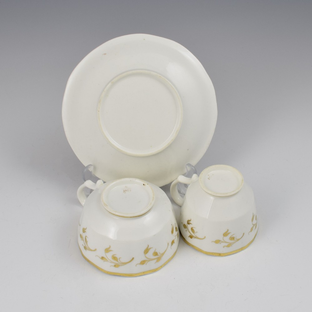 New Hall Porcelain Landscape Cup & Saucer Trio Pattern 3750 c.1830 View XI