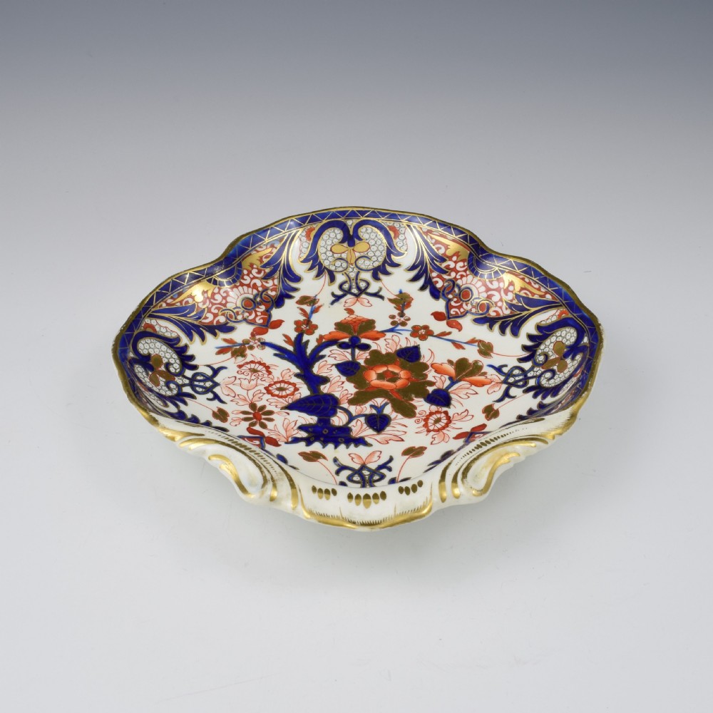 Georgian Derby Porcelain Imari King's Pattern Shell Dessert Dish c.1815 View II