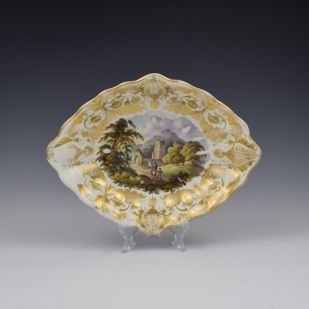 Derby Porcelain Dessert Dish George Robertson Landscape View In Italy c.1815