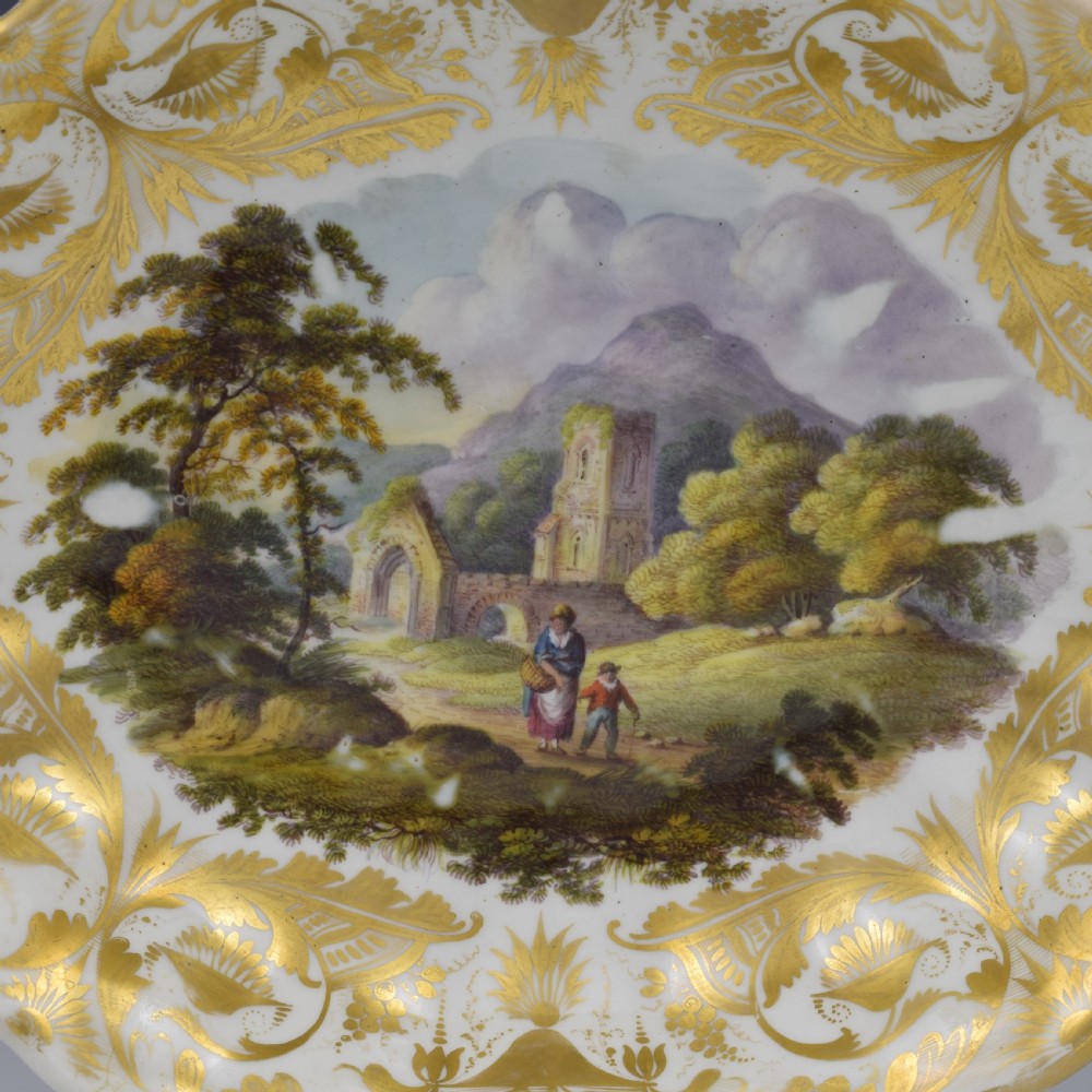 Derby Porcelain Dessert Dish George Robertson Landscape View In Italy c.1815 View II