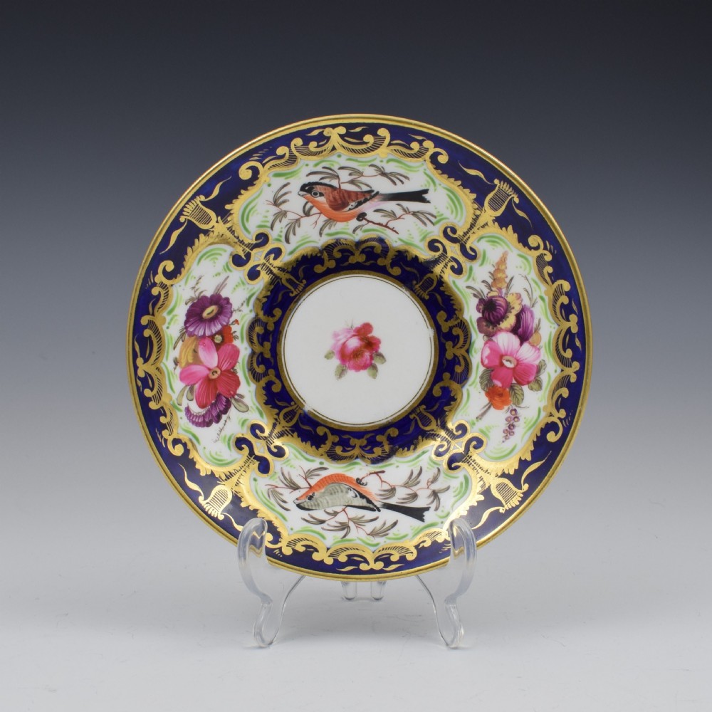 Coalport Porcelain Coffee Cup & Saucer Bird Pattern 759 c.1820 View II