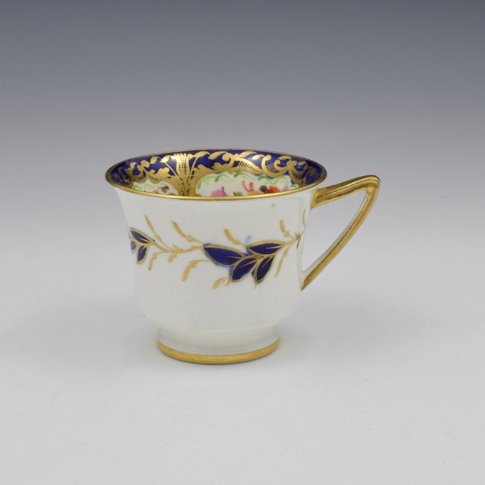 Coalport Porcelain Coffee Cup & Saucer Bird Pattern 759 c.1820 View IV