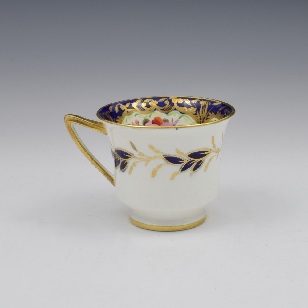 Coalport Porcelain Coffee Cup & Saucer Bird Pattern 759 c.1820 View VII