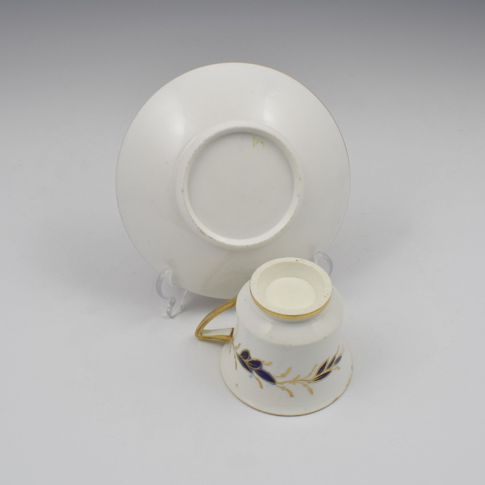 Coalport Porcelain Coffee Cup & Saucer Bird Pattern 759 c.1820 View XIII