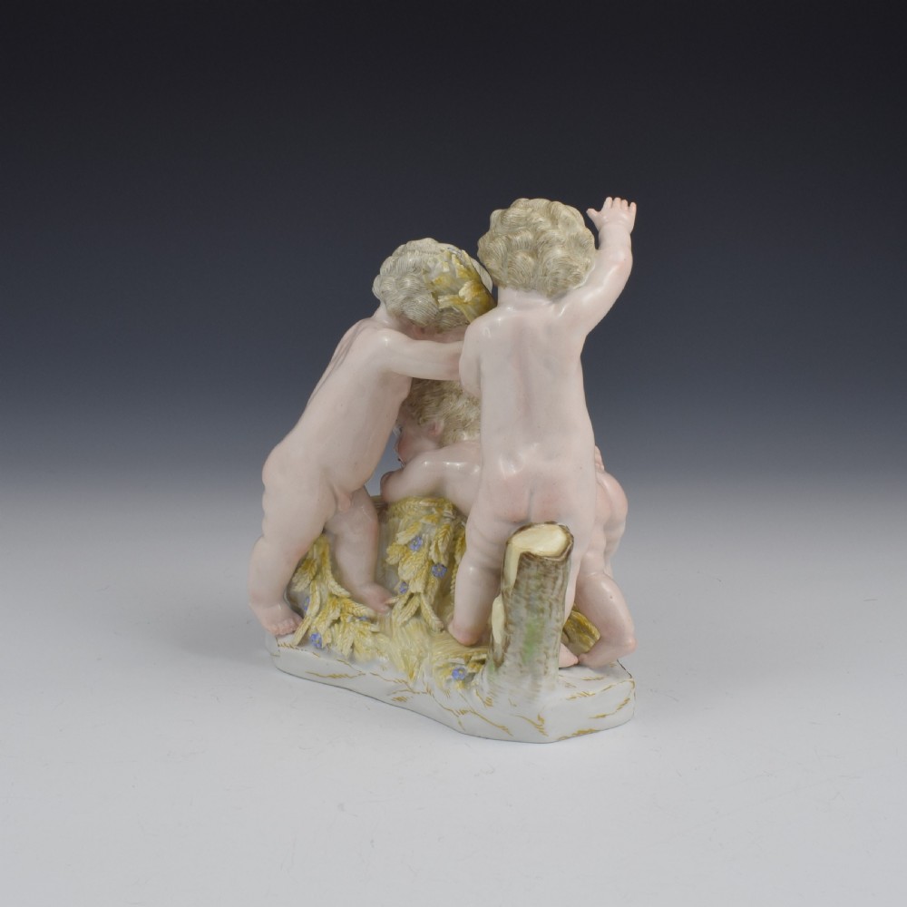 Meissen Porcelain Figure Group Of Putti As Summer c.1860 View IV