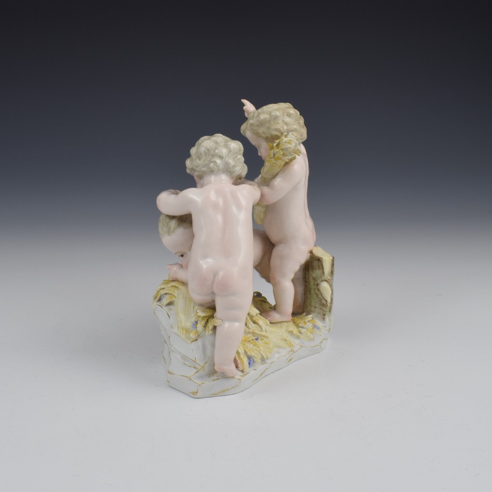 Meissen Porcelain Figure Group Of Putti As Summer c.1860 View VI