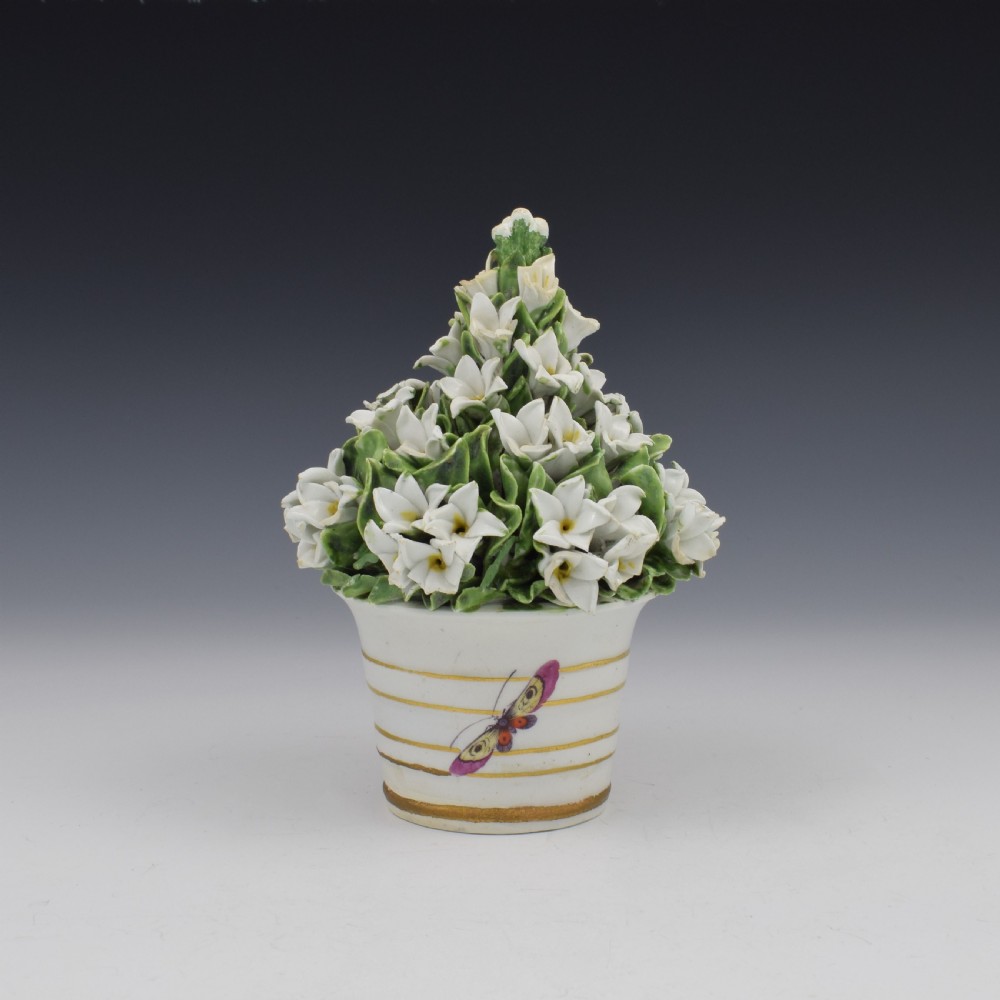 18th Century Derby Porcelain Vase Of Flowers c.1765 View III