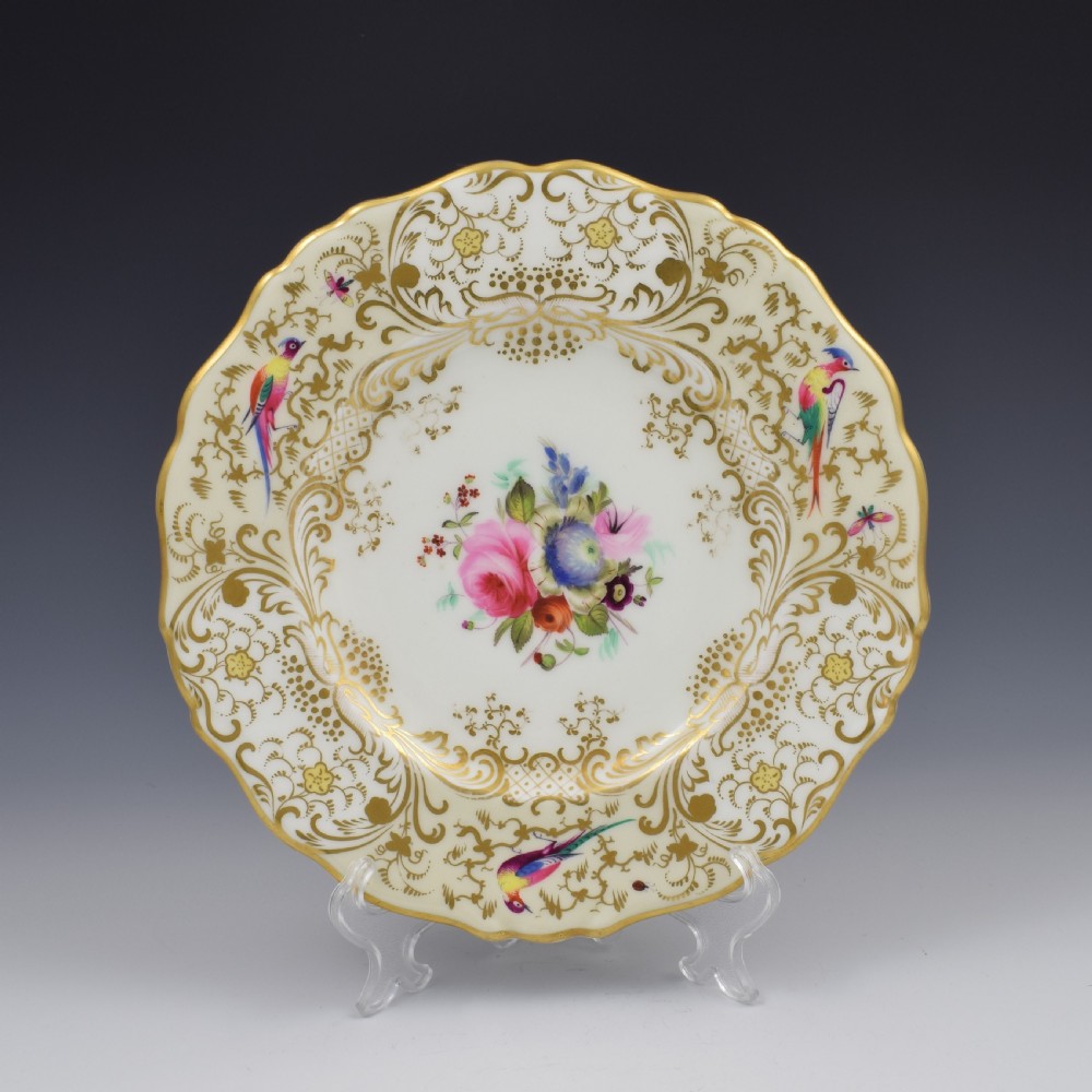 Grainger Worcester Porcelain Fancy Birds Dessert Plate Pattern 1698 c.1835
