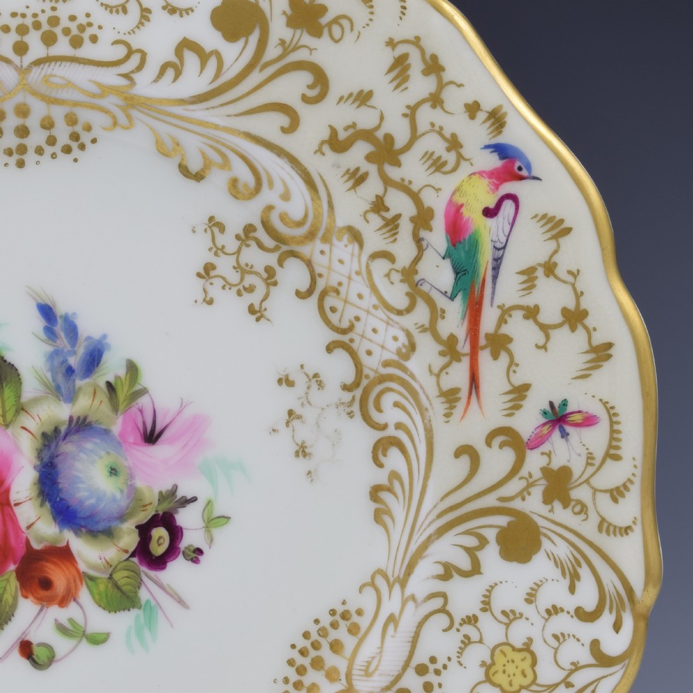 Grainger Worcester Porcelain Fancy Birds Dessert Plate Pattern 1698 c.1835 View III