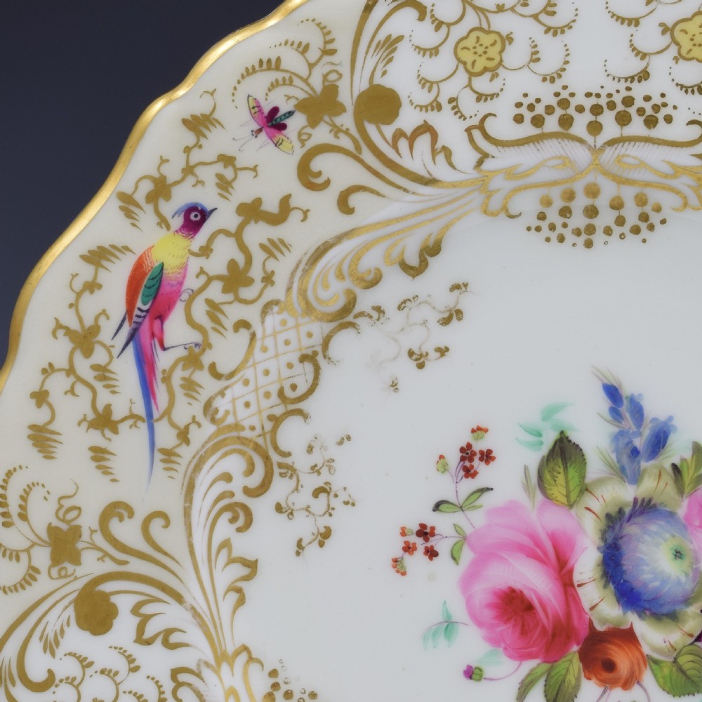 Grainger Worcester Porcelain Fancy Birds Dessert Plate Pattern 1698 c.1835 View IV