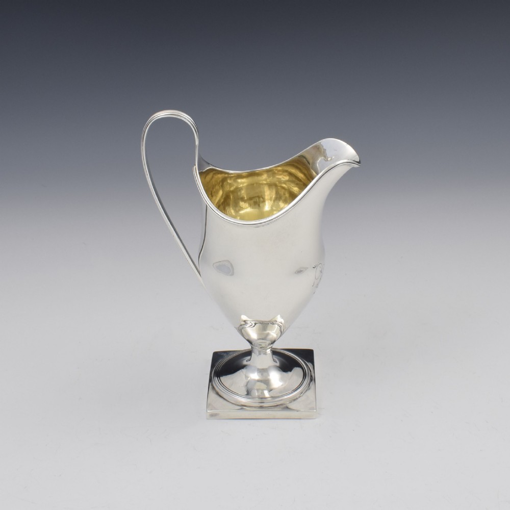 Large Georgian Silver Helmet Cream Jug 1794 View II