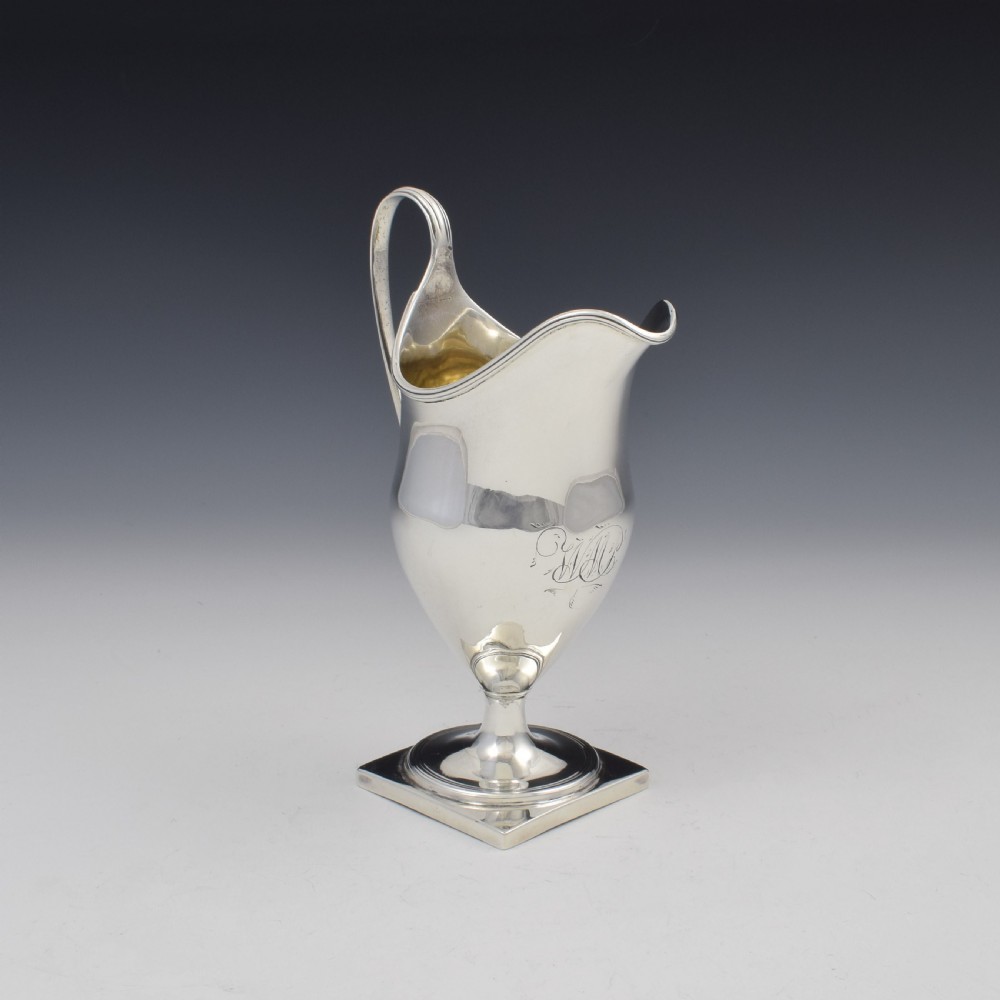 Large Georgian Silver Helmet Cream Jug 1794 View III