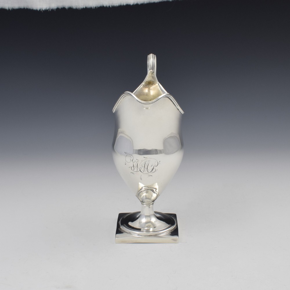 Large Georgian Silver Helmet Cream Jug 1794 View IV