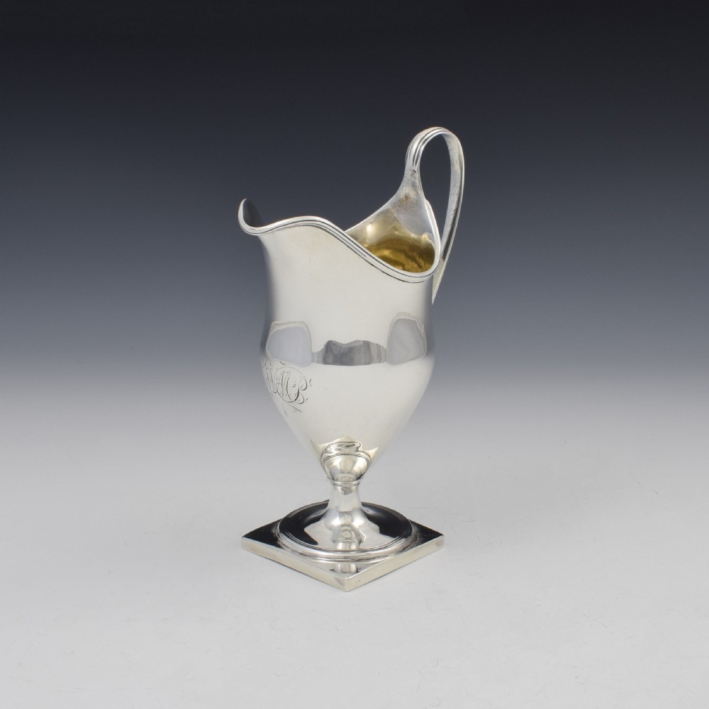 Large Georgian Silver Helmet Cream Jug 1794 View V