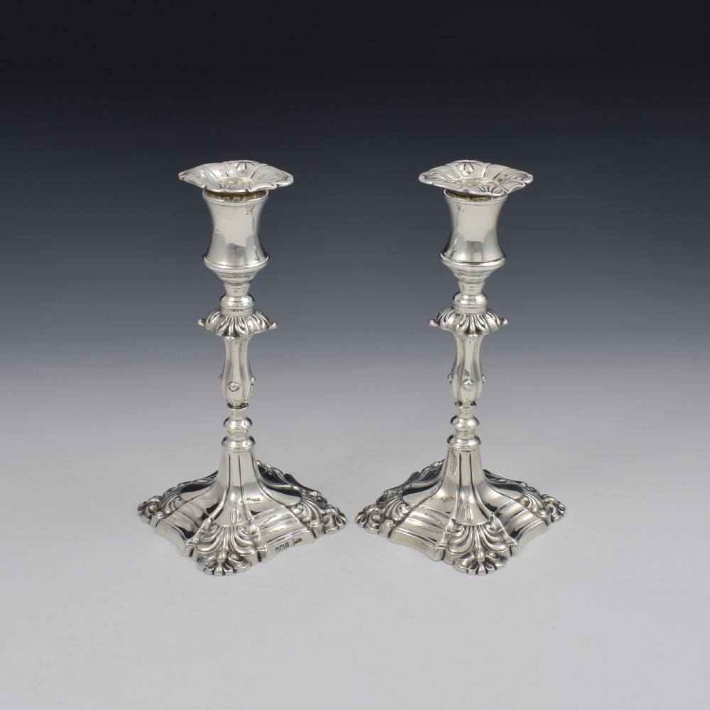 Pair Of Edwardian Art Nouveau Silver Candlesticks Walker & Hall 1902 View III