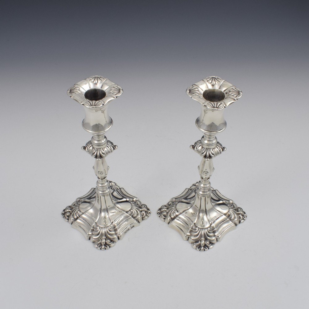 Pair Of Edwardian Art Nouveau Silver Candlesticks Walker & Hall 1902 View IV
