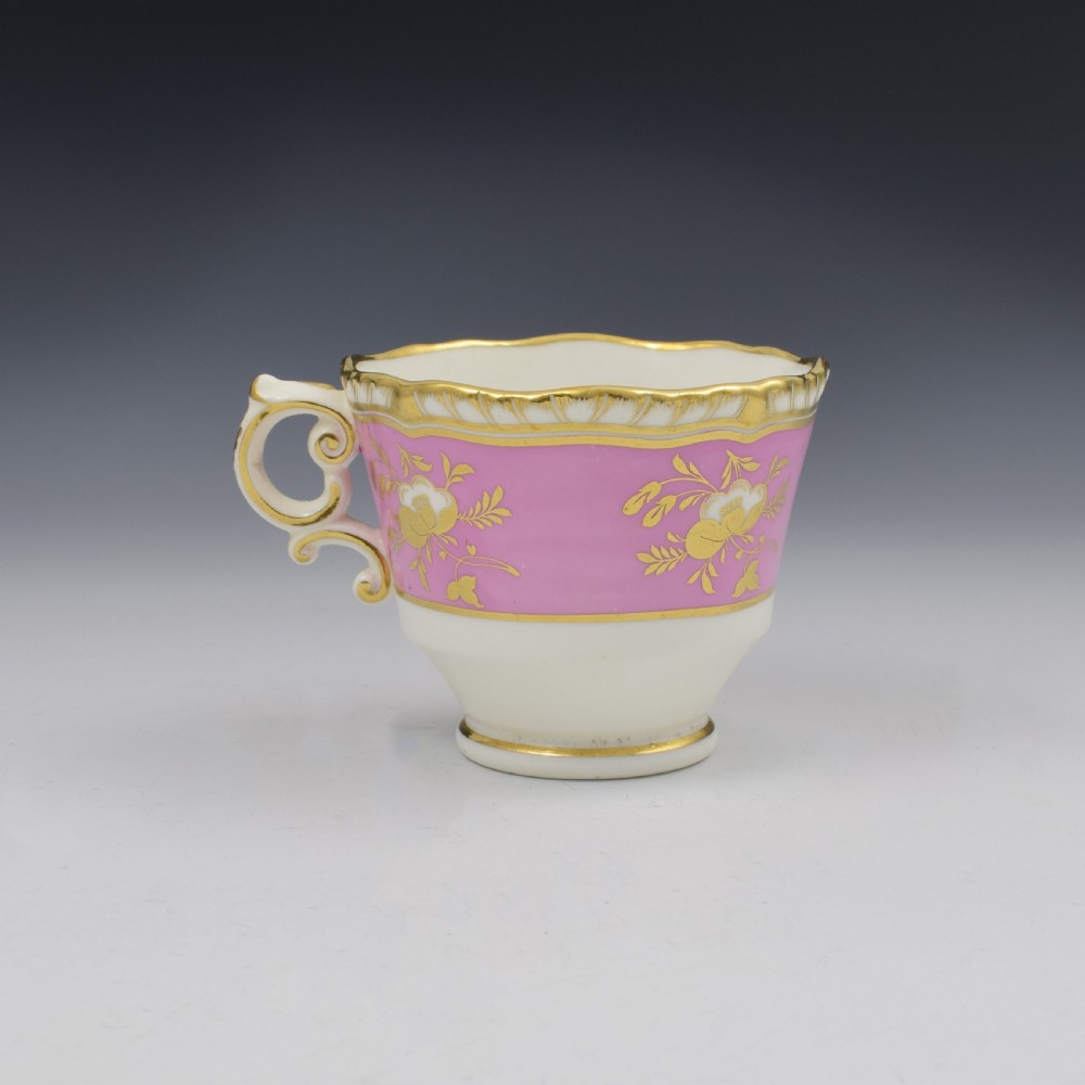 H & R Daniel Porcelain Gadrooned Coffee Cup Pattern 3877 c.1825 View IV