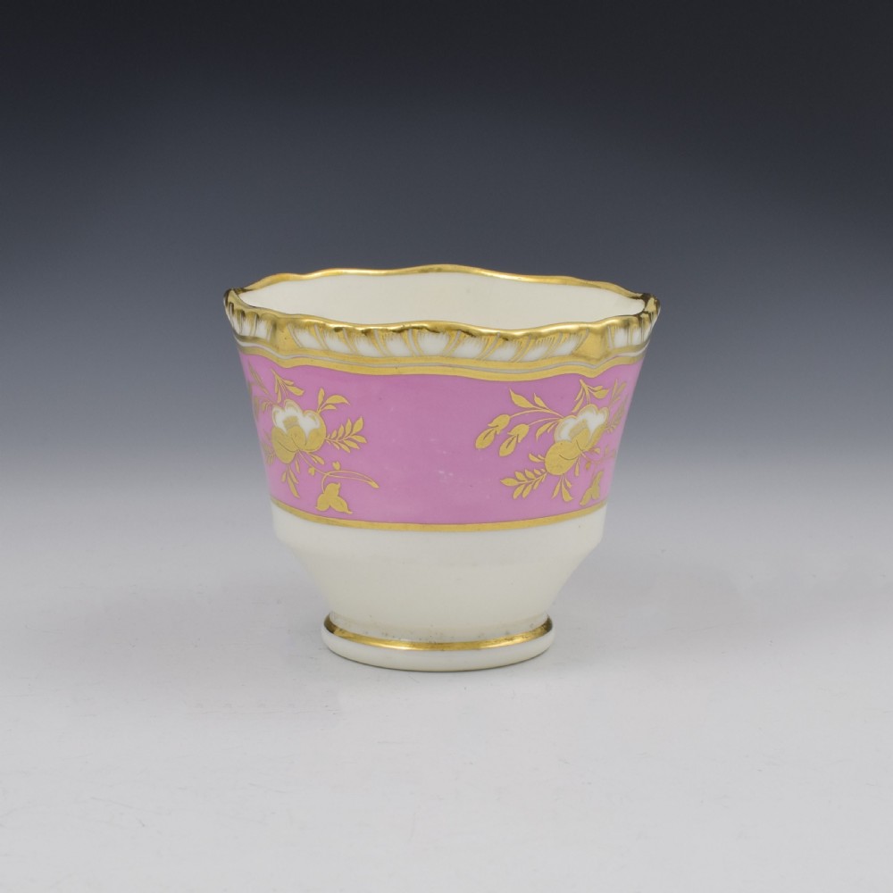 H & R Daniel Porcelain Gadrooned Coffee Cup Pattern 3877 c.1825 View V
