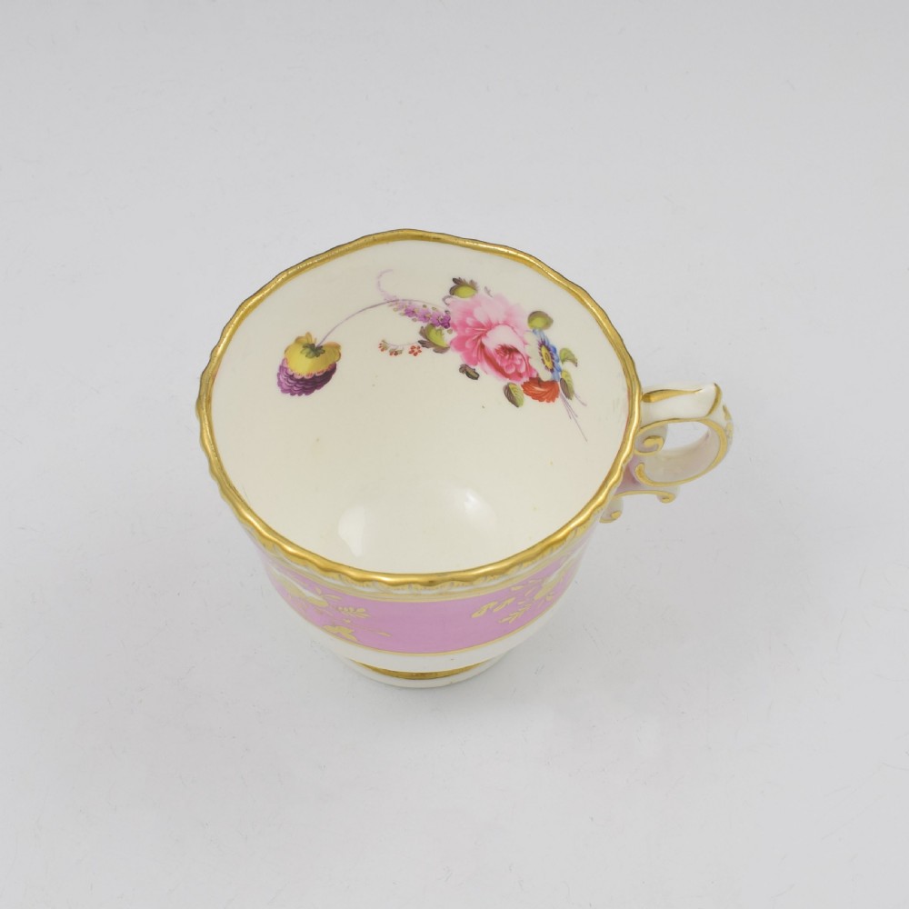H & R Daniel Porcelain Gadrooned Coffee Cup Pattern 3877 c.1825 View X