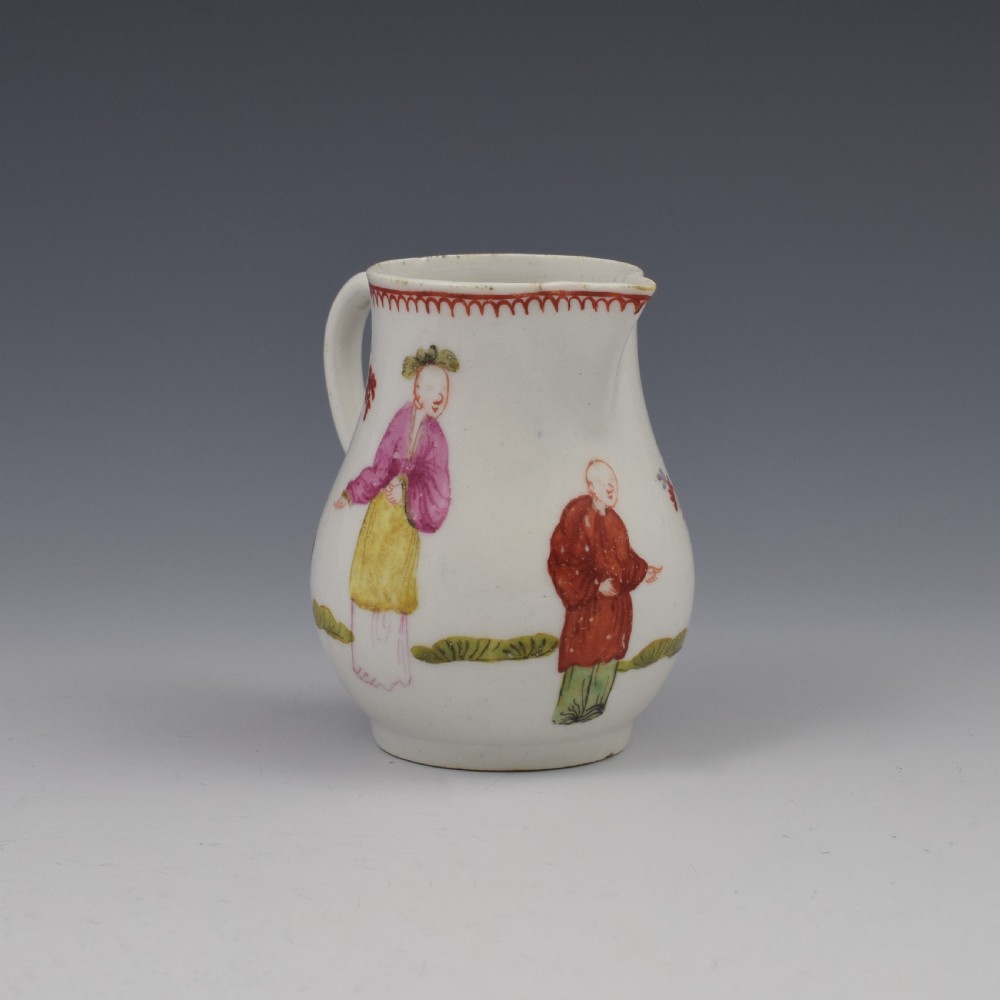Bow Porcelain Mandarin Pattern Sparrow Beak Cream Jug c.1760 View IV