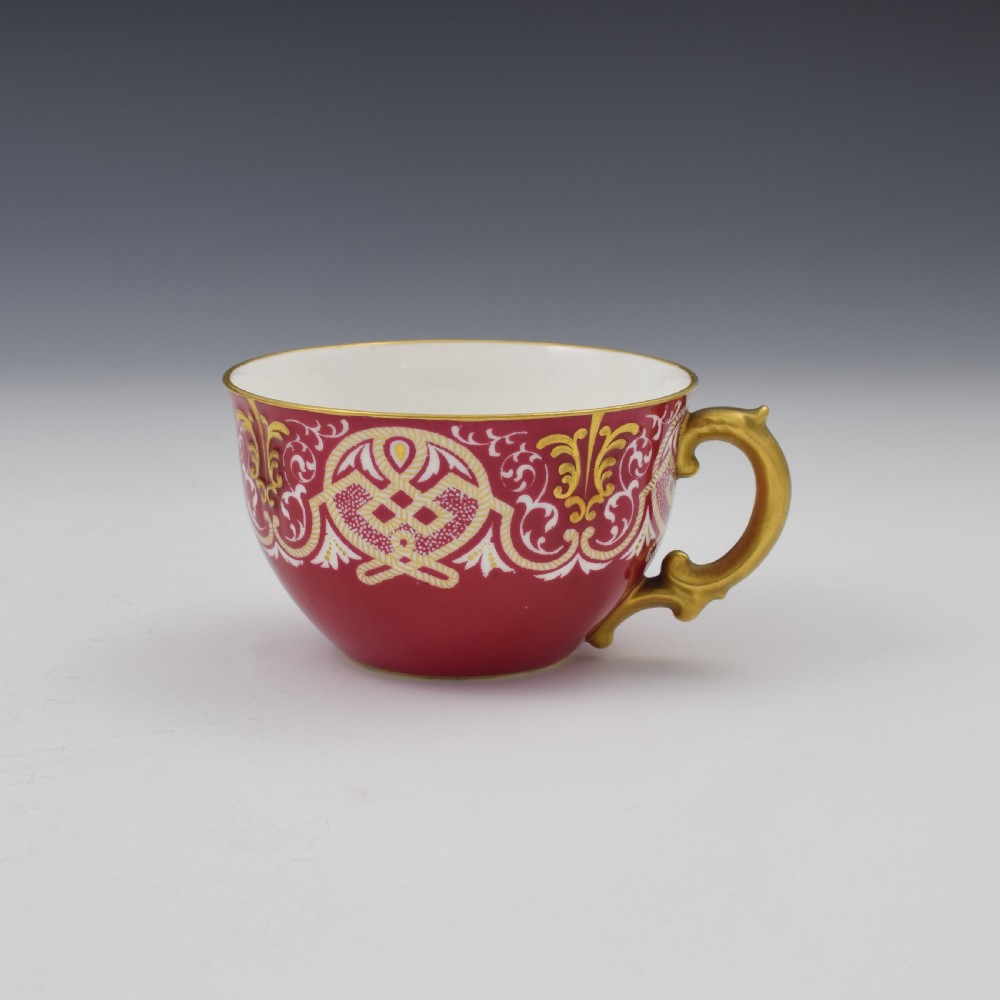 Fine Victorian Royal Crown Derby Porcelain Tea Cup & Saucer View V
