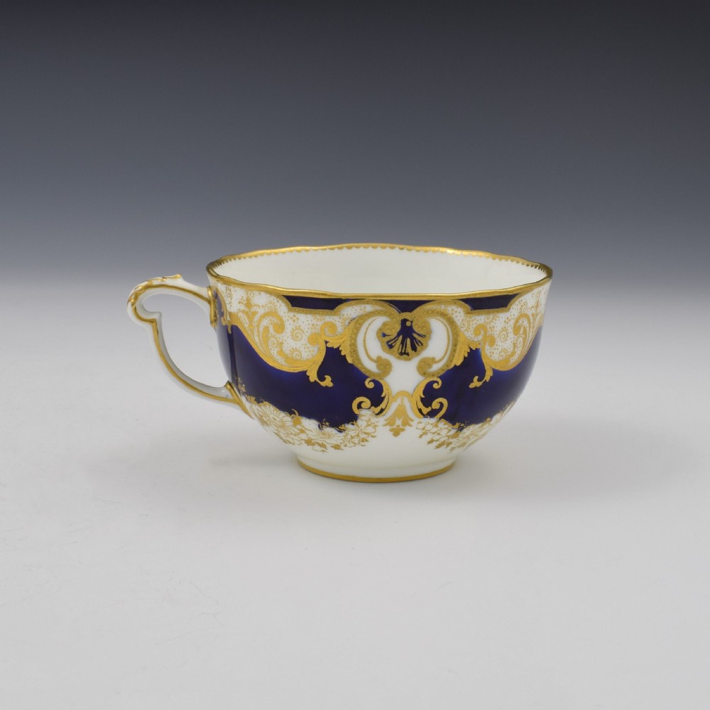 Fine Edwardian Royal Crown Derby Porcelain Tea Cup & Saucer 7347 View III