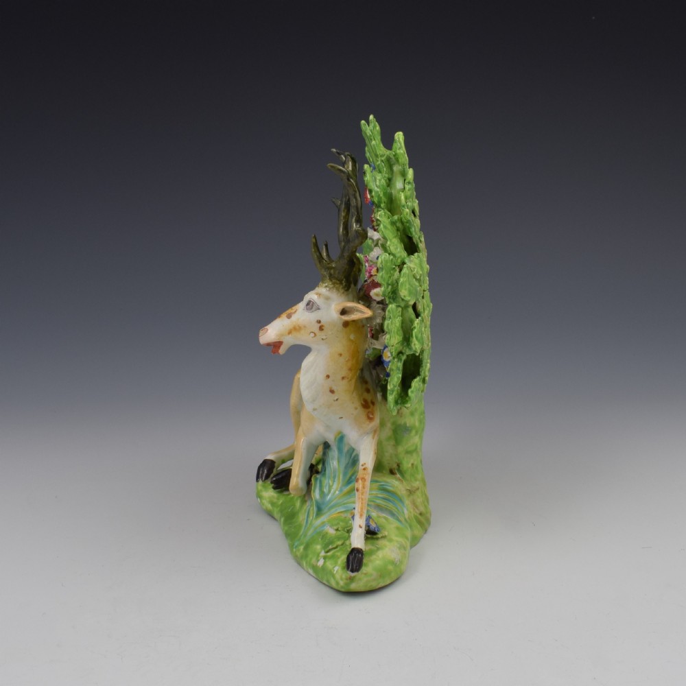 Bloor Derby Porcelain Large Bocage Figure Recumbent Stag c.1820 View VIII