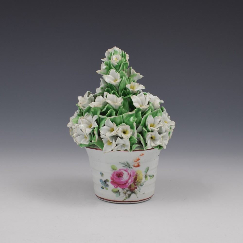 18th Century Derby Porcelain Vase Of Flowers c.1765